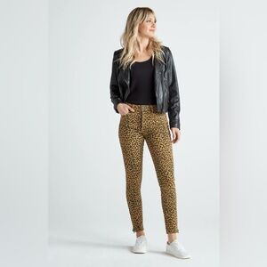 Lucky Brand Black Dijon Leopard Bridgette High Rise Skinny Jeans